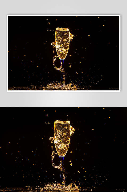 黑金香槟高脚杯高清图片