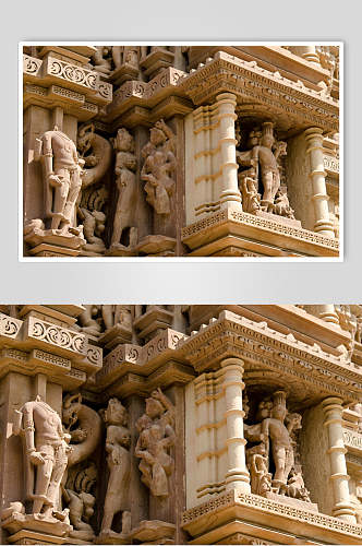 神像印度宗教寺庙古建筑景观摄影图