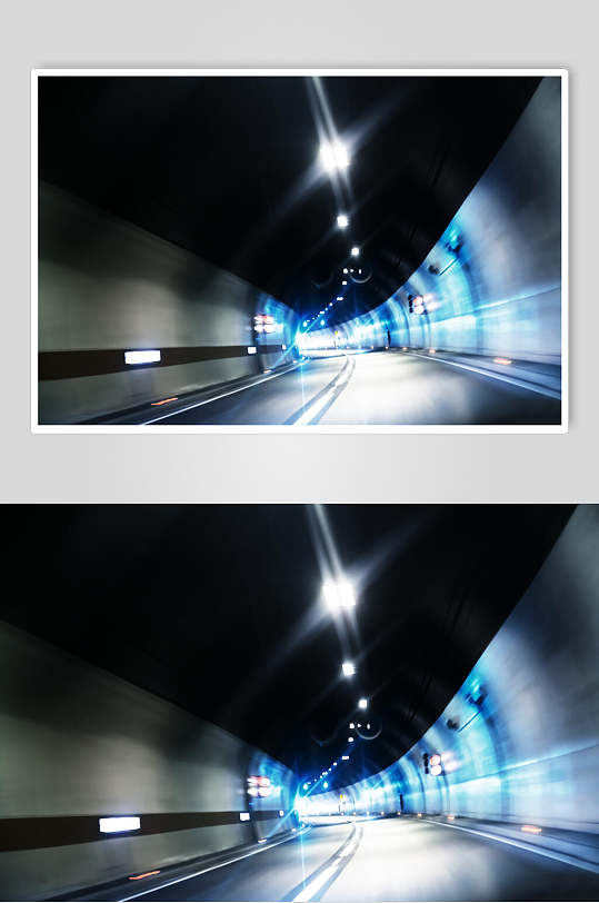 蓝色动感模糊隧道公路马路