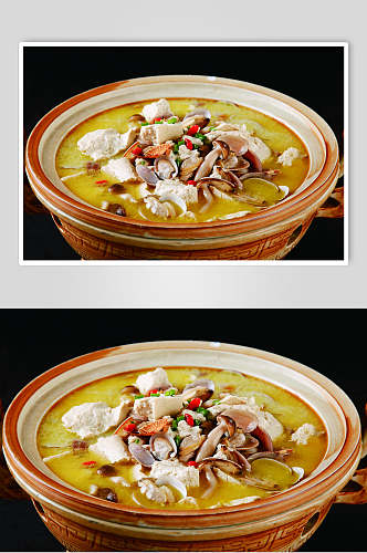 蛎黄炖豆腐食物高清图片