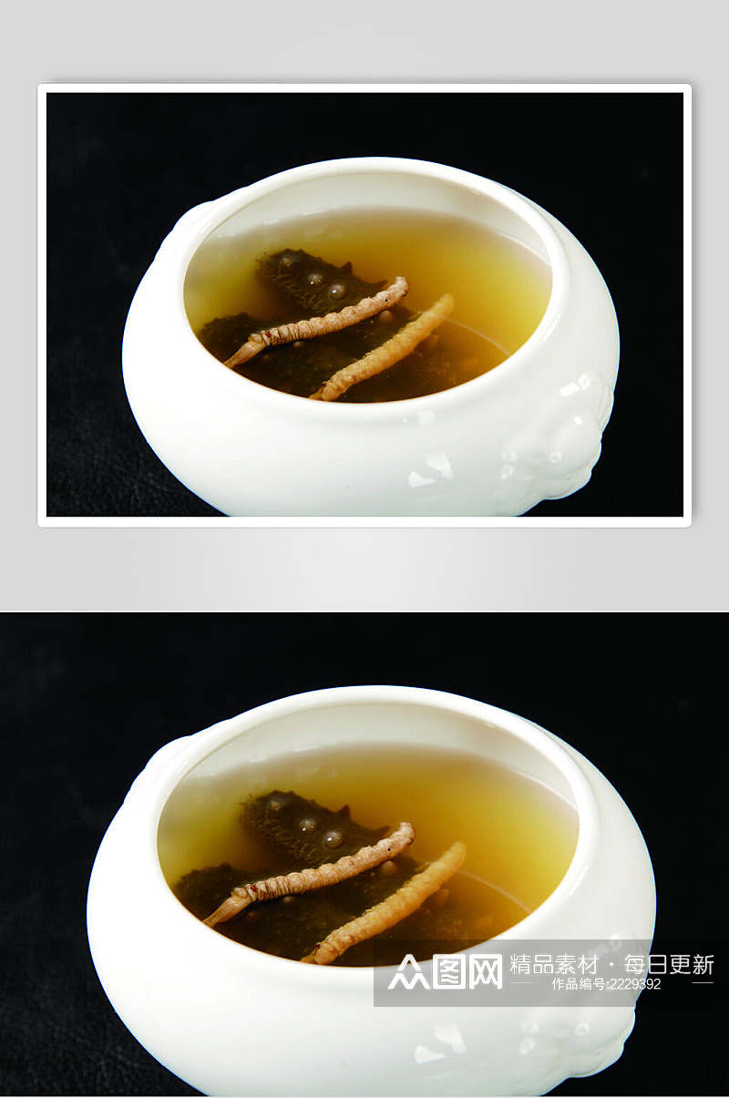 虫草皇炖双参食物摄影图片素材