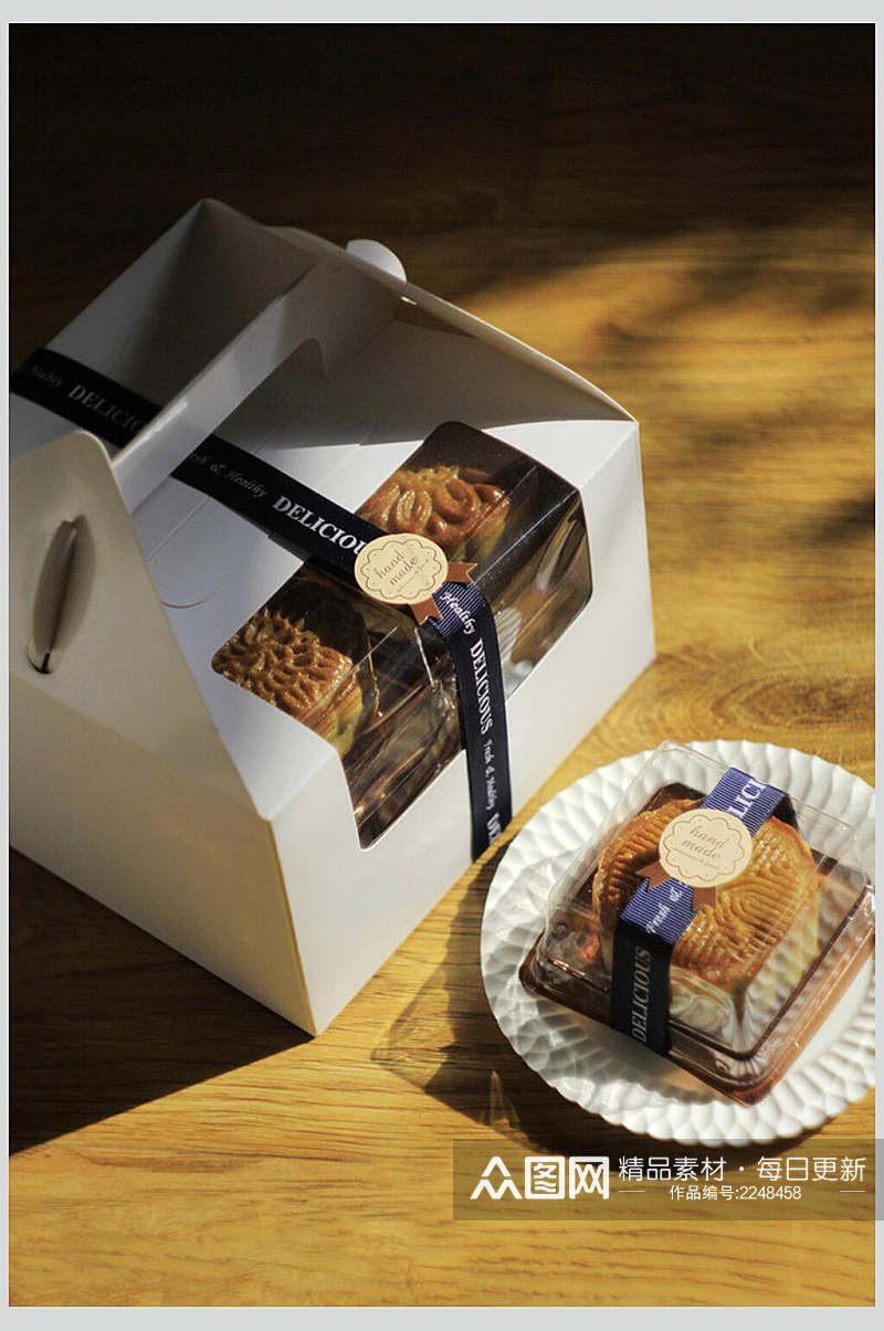精致礼盒月饼食品摄影图片素材
