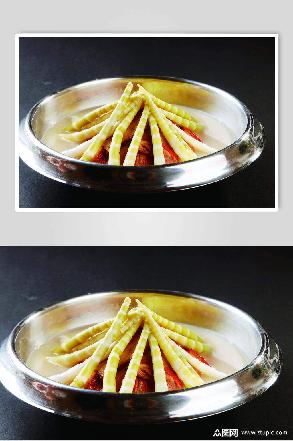 咸肉炖罗汉笋摄影图片