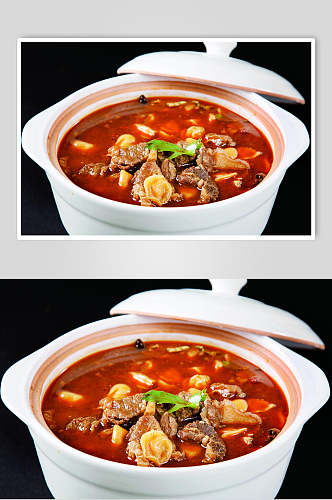 珍珠饺煨鱼腩食物摄影图片
