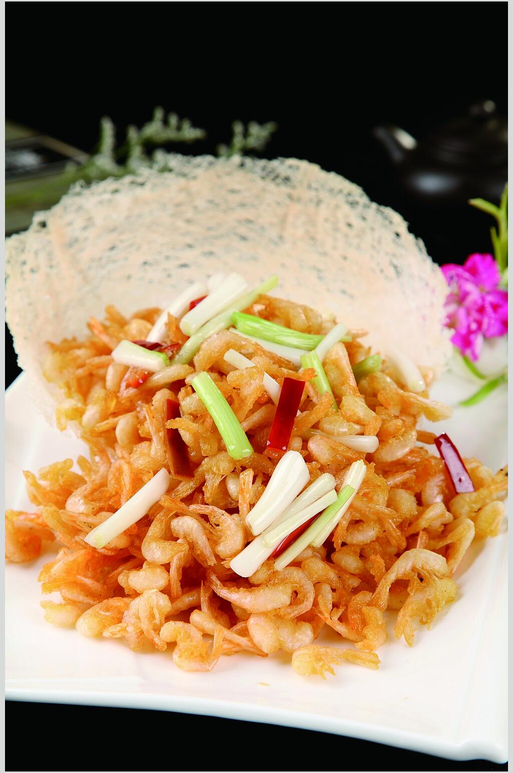 葱爆江虾食物摄影图片素材