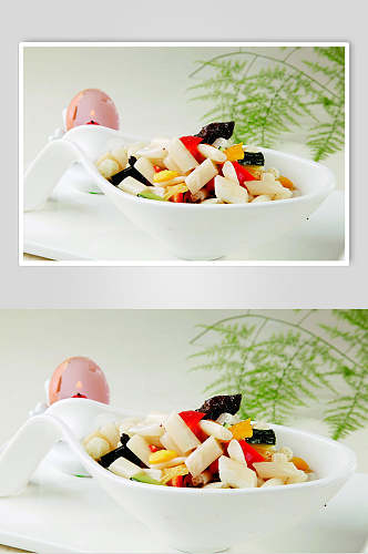 辣炒烩树花食物摄影图片