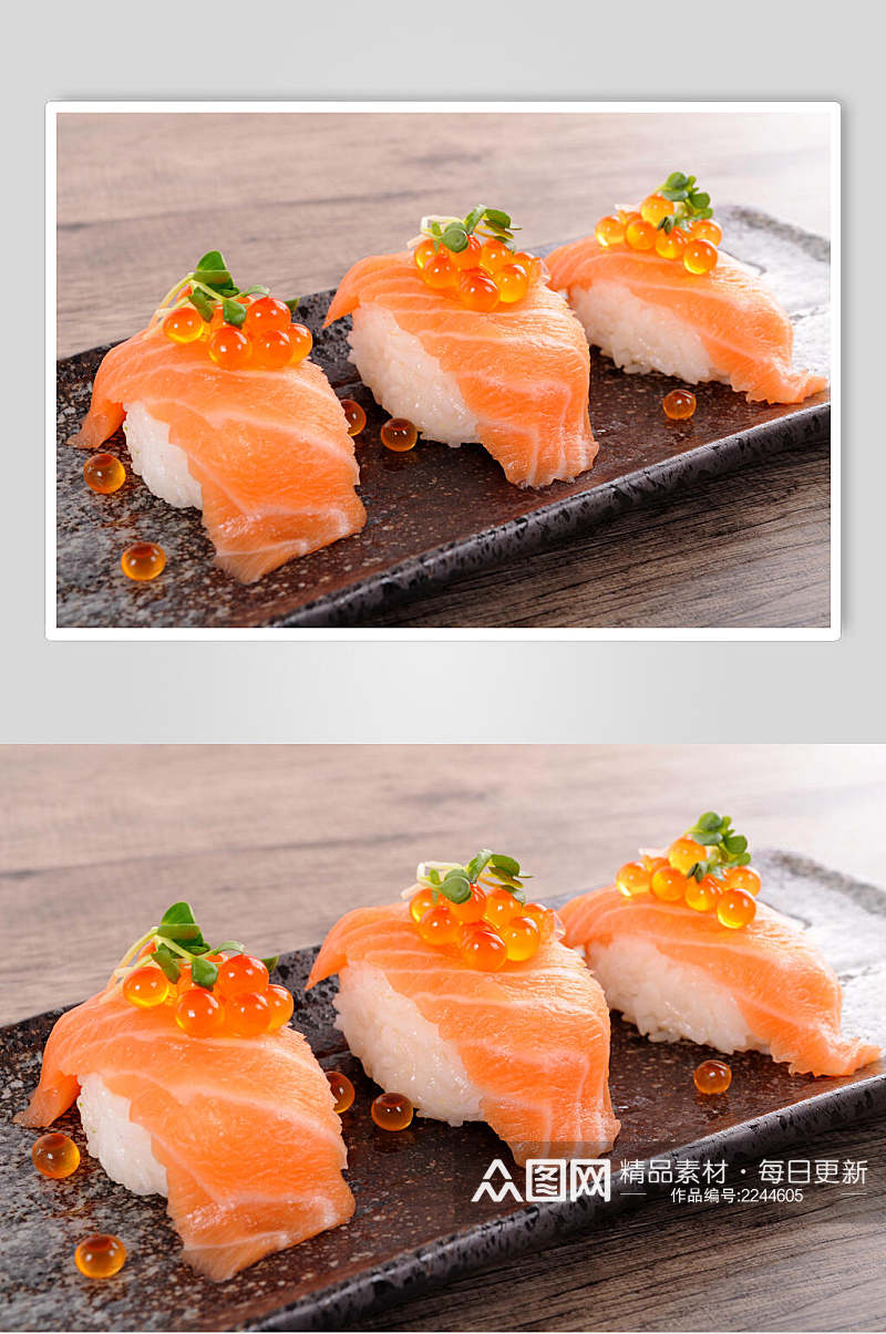 三文鱼鱼籽寿司食品高清图片素材