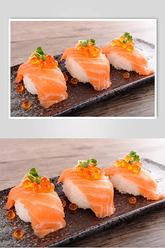 三文鱼鱼籽寿司食品高清图片