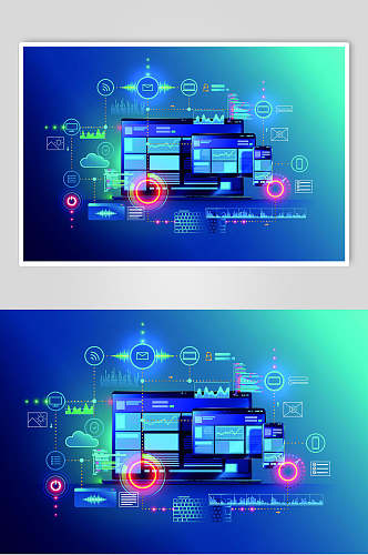 绿色互联网数字技术素材