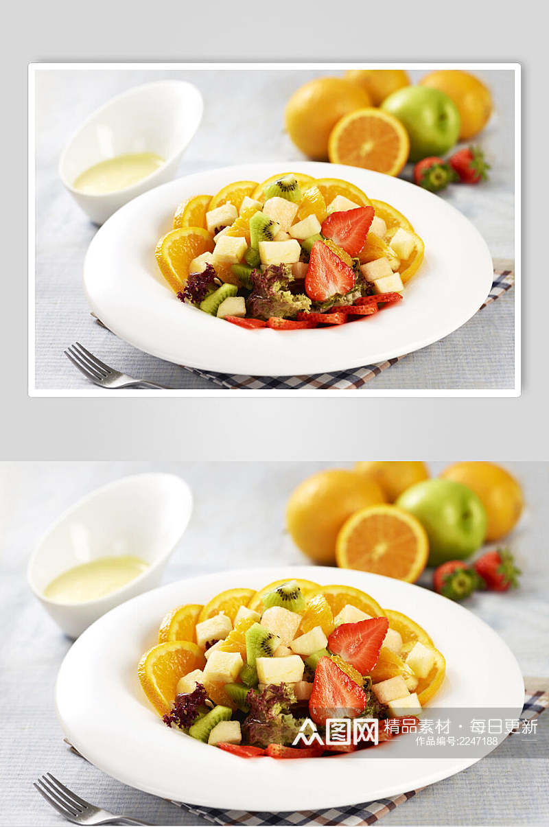 招牌美味水果沙拉食物摄影图片素材