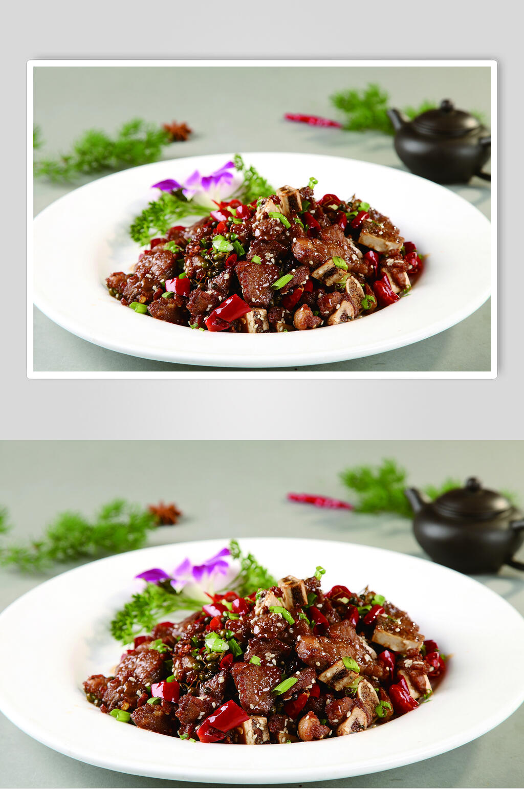 煸煎牛仔骨食物摄影图片素材