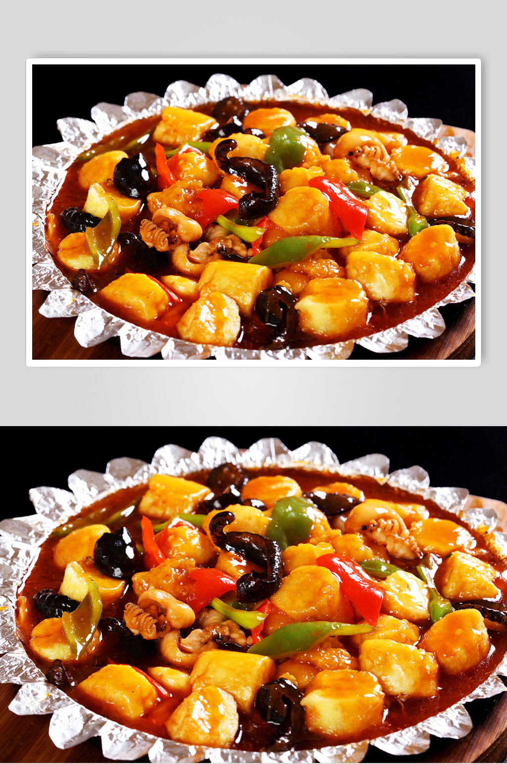 秘制铁板豆腐食品图片素材