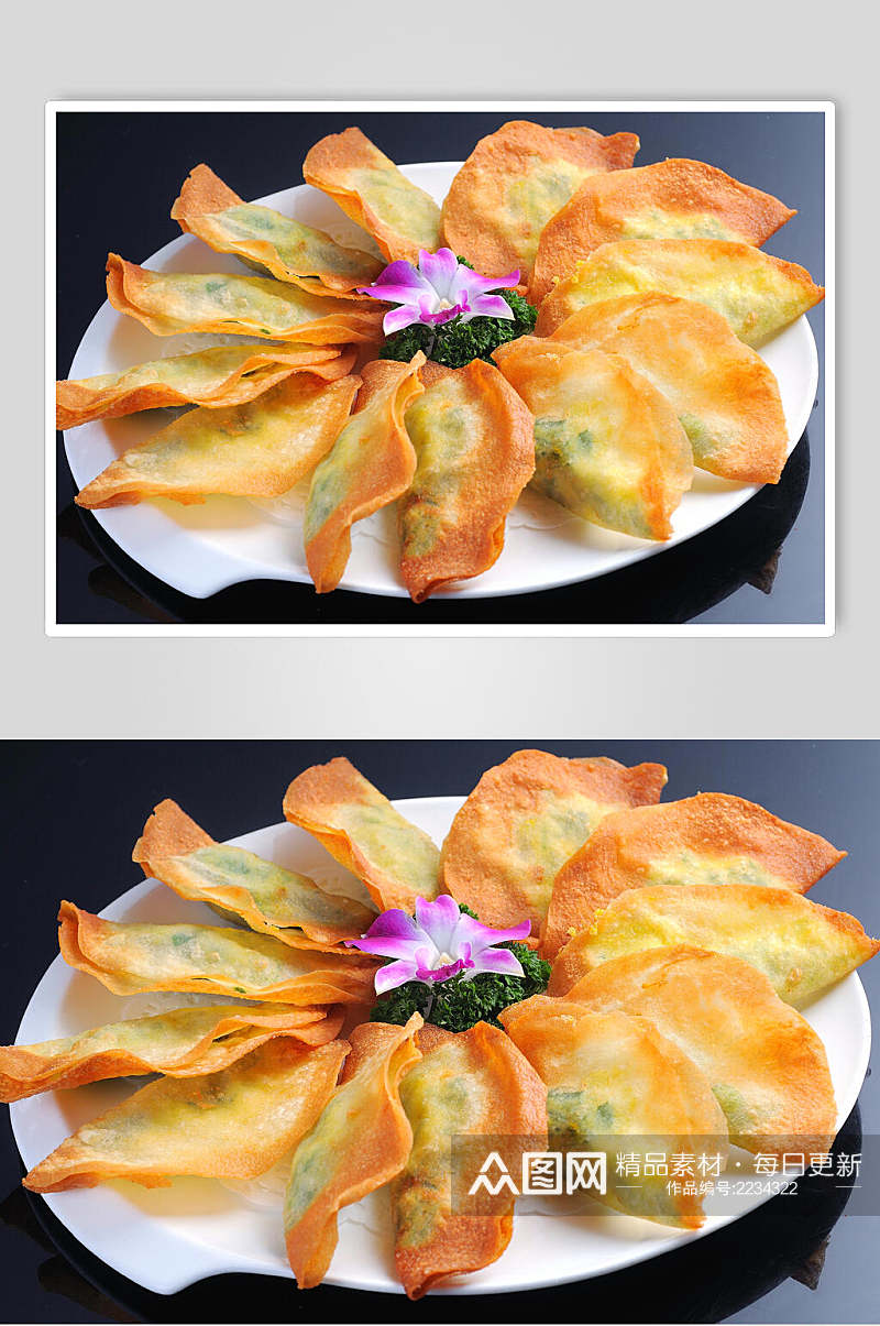 煎饺韭菜盒子食品高清图片素材