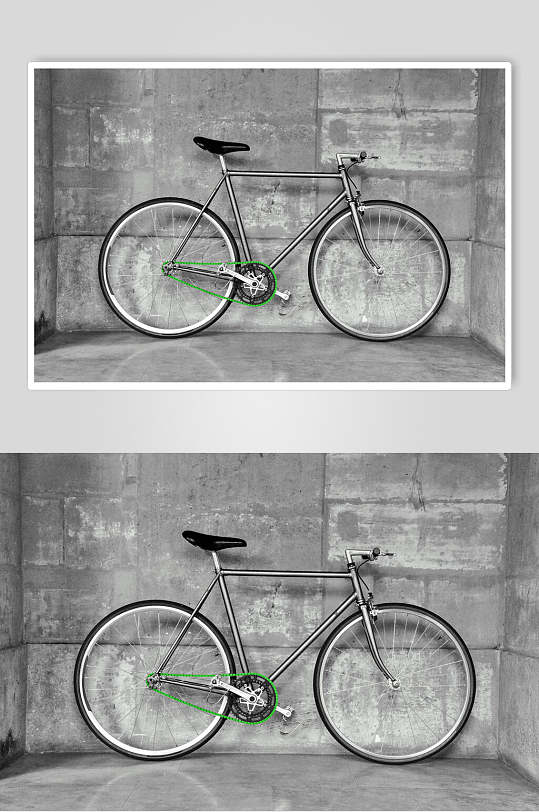 灰色老旧自行车高清图片