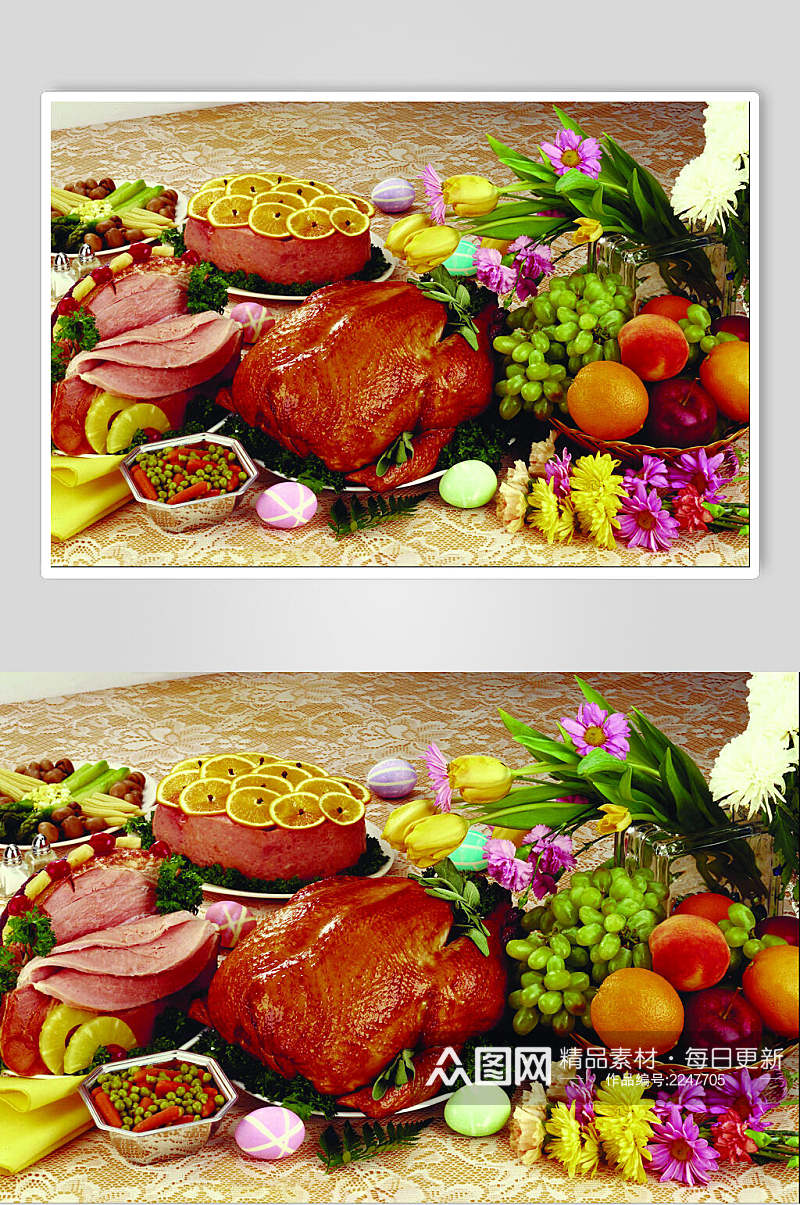 脆皮烤鸡火鸡食品图片素材