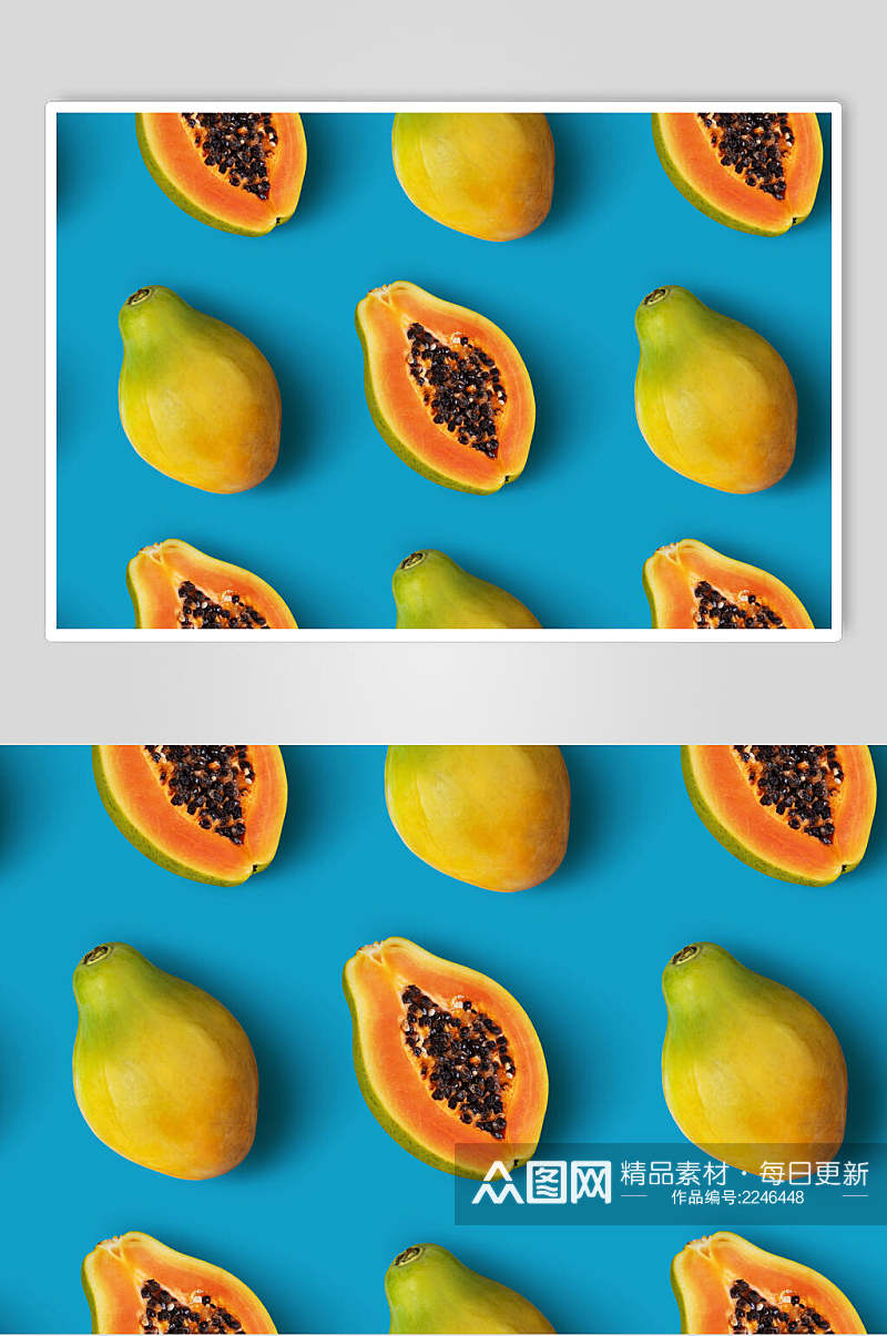 甜蜜木瓜水果食品高清图片素材