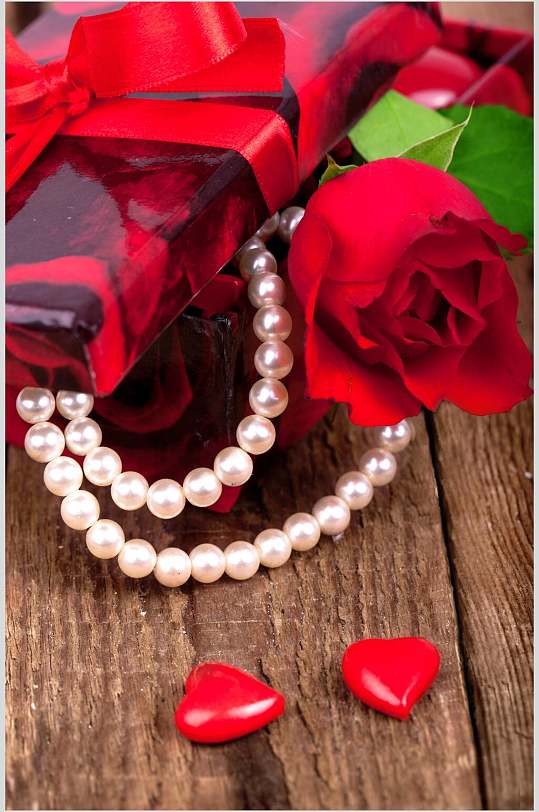 玫瑰花珍珠珠宝项链高清图片