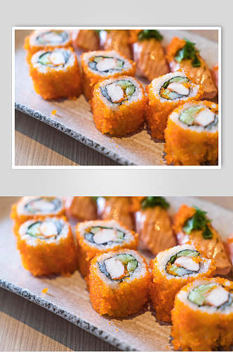 蟹黄寿司餐饮高清图片