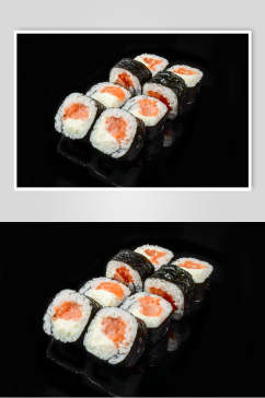 黑底美味料理寿司摄影图片