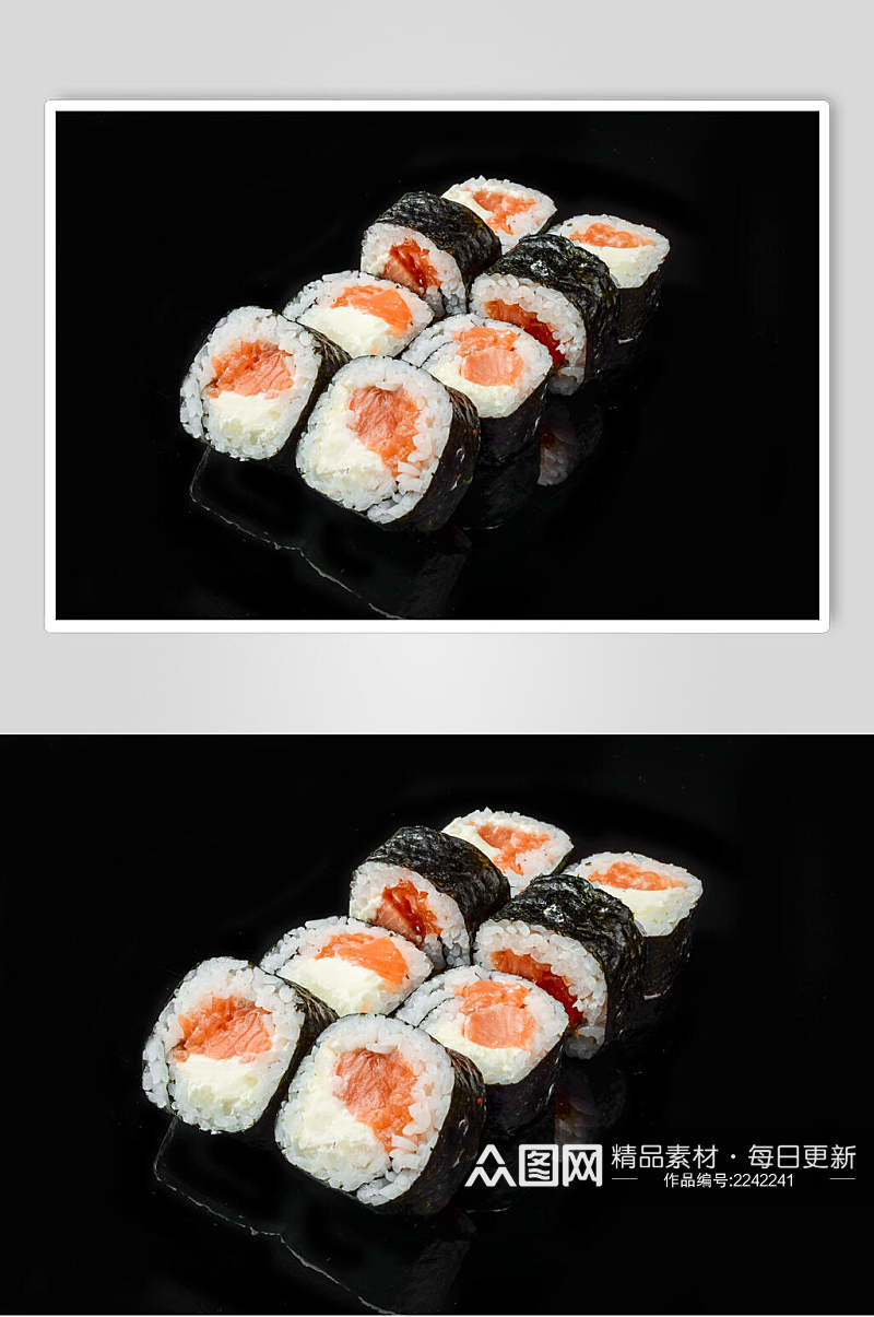 黑底美味料理寿司摄影图片素材