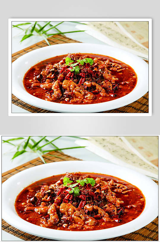 香辣红油水煮牛肉美食图片