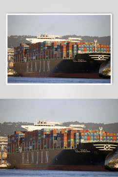 高端货轮船舶集装箱码头港口图片