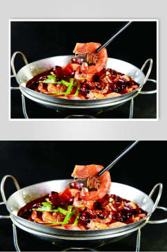 干锅香辣虾食物高清图片