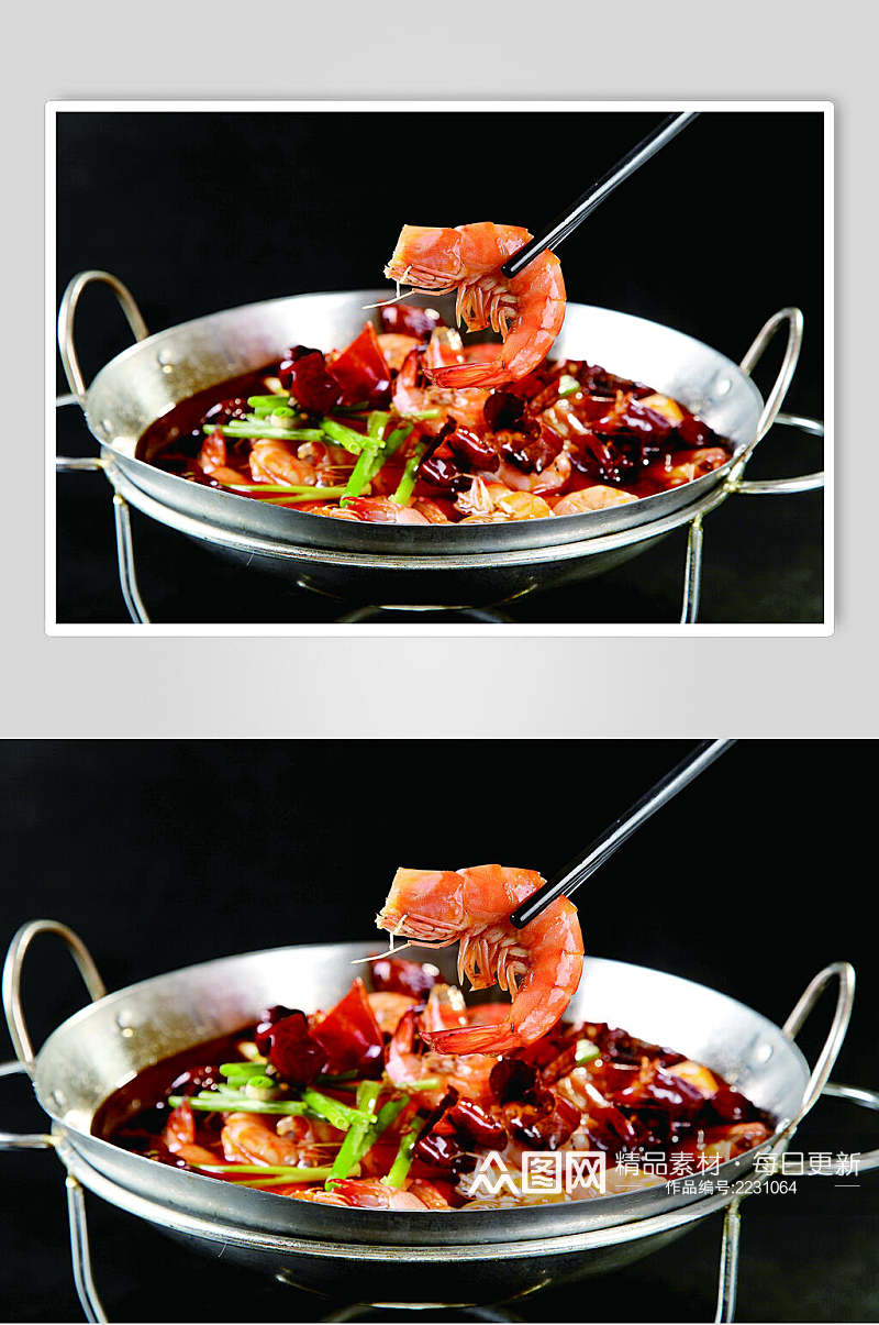 干锅香辣虾食物高清图片素材