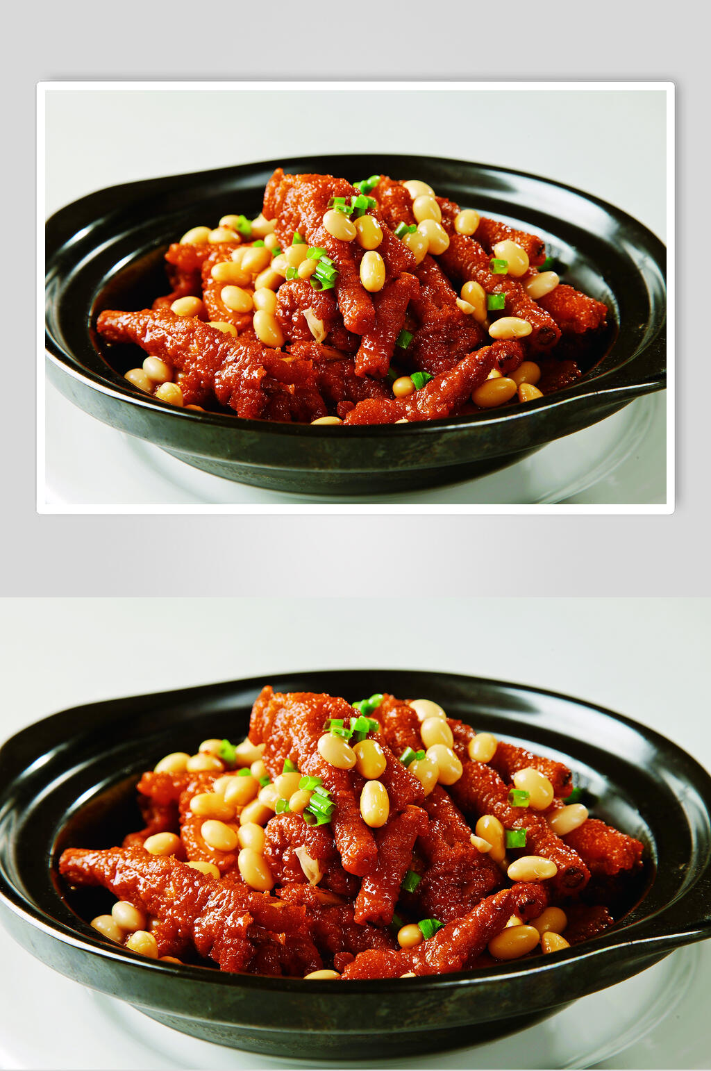 茄汁黄豆焖鸡脚食物摄影图片素材
