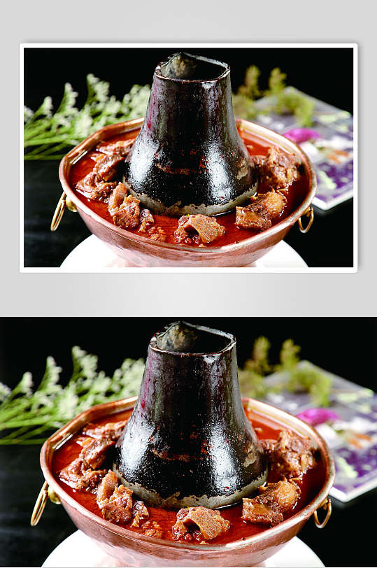 铜锅牛尾食物高清图片