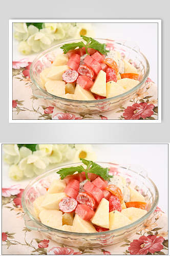 新鲜水果沙拉食物摄影图片