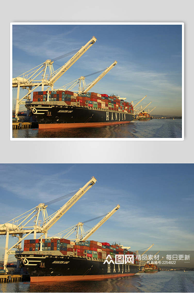 码头货轮船舶集装箱码头港口图片素材
