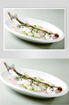 清蒸野生叼鱼食物图片