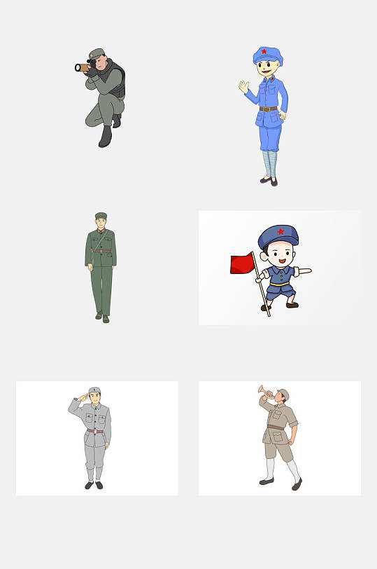 民族风卡通士兵战士免抠元素