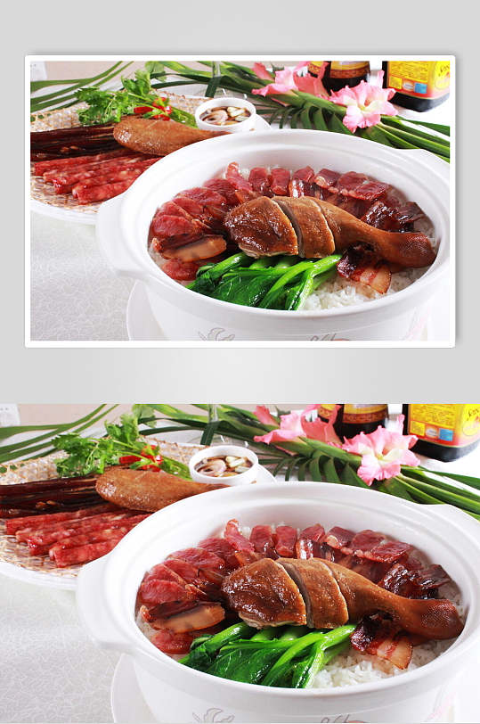 广州腊味焗饭摄影图片
