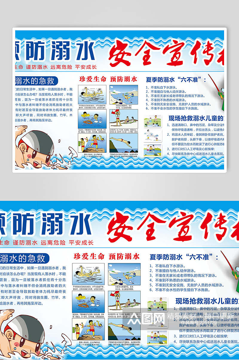 预防溺水安全教育宣传展板素材
