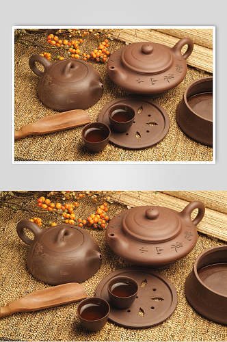 中国风紫砂高档茶具高清图片