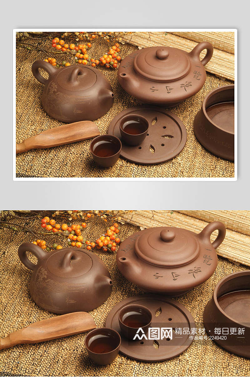 中国风紫砂高档茶具高清图片素材