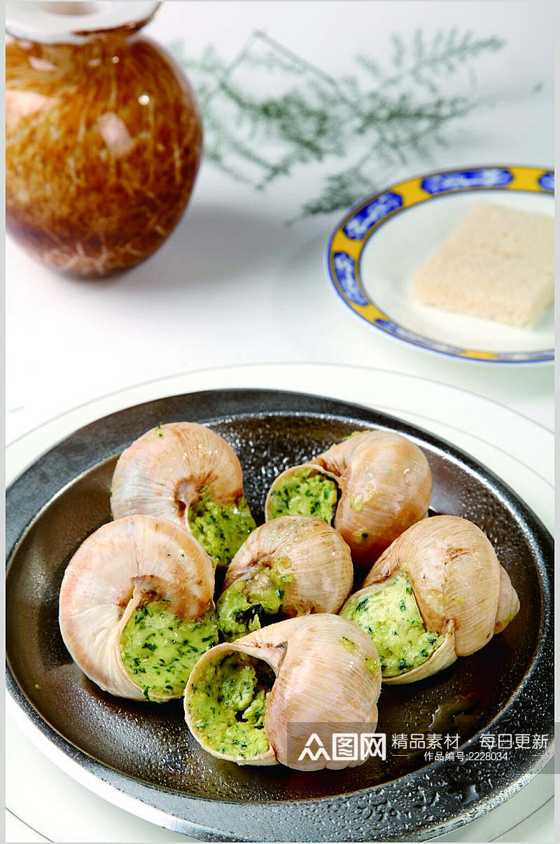 法式锔蜗牛食物摄影图片素材