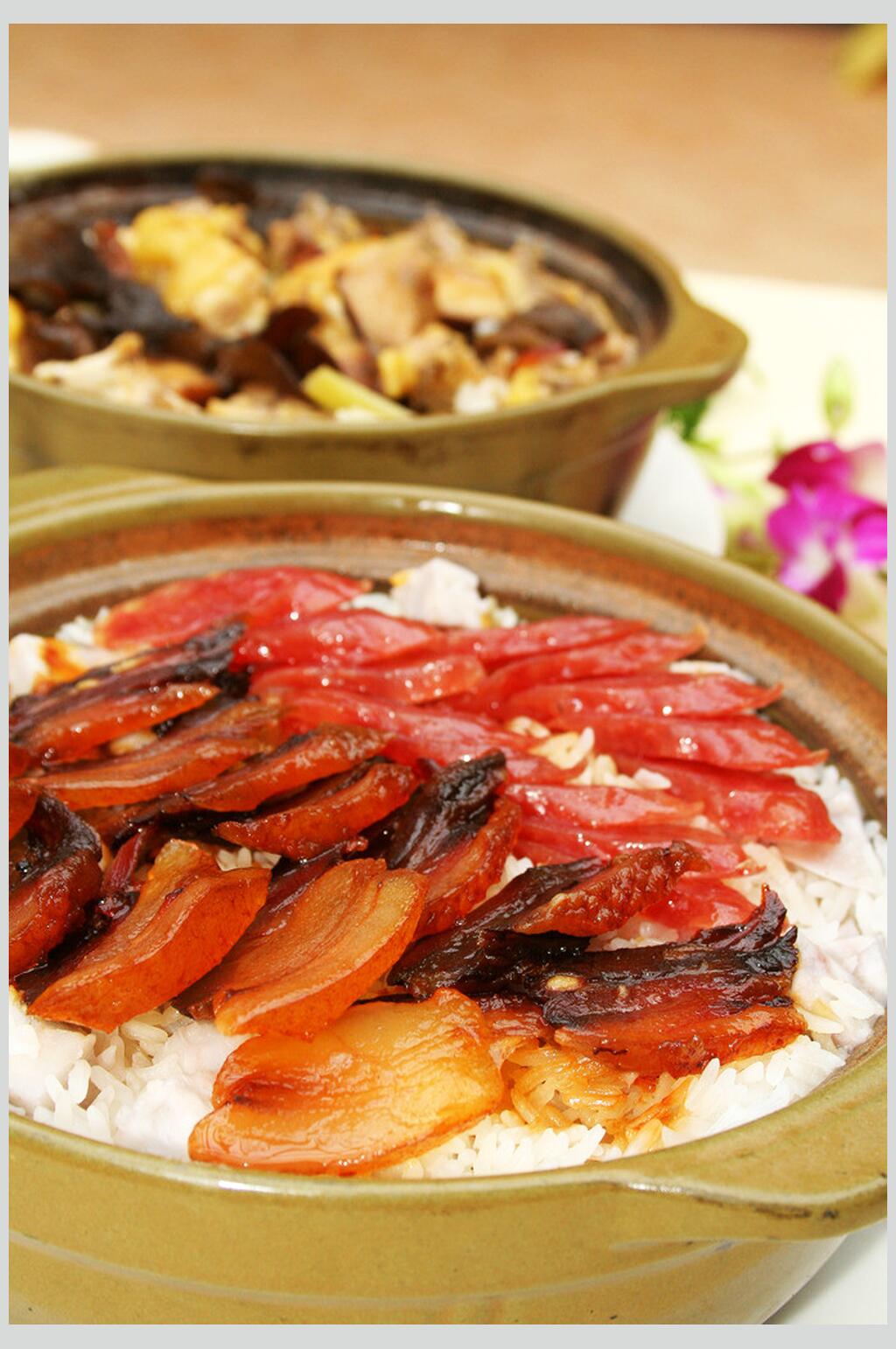 炮弹芋头粒腊味焗饭食物摄影图片素材