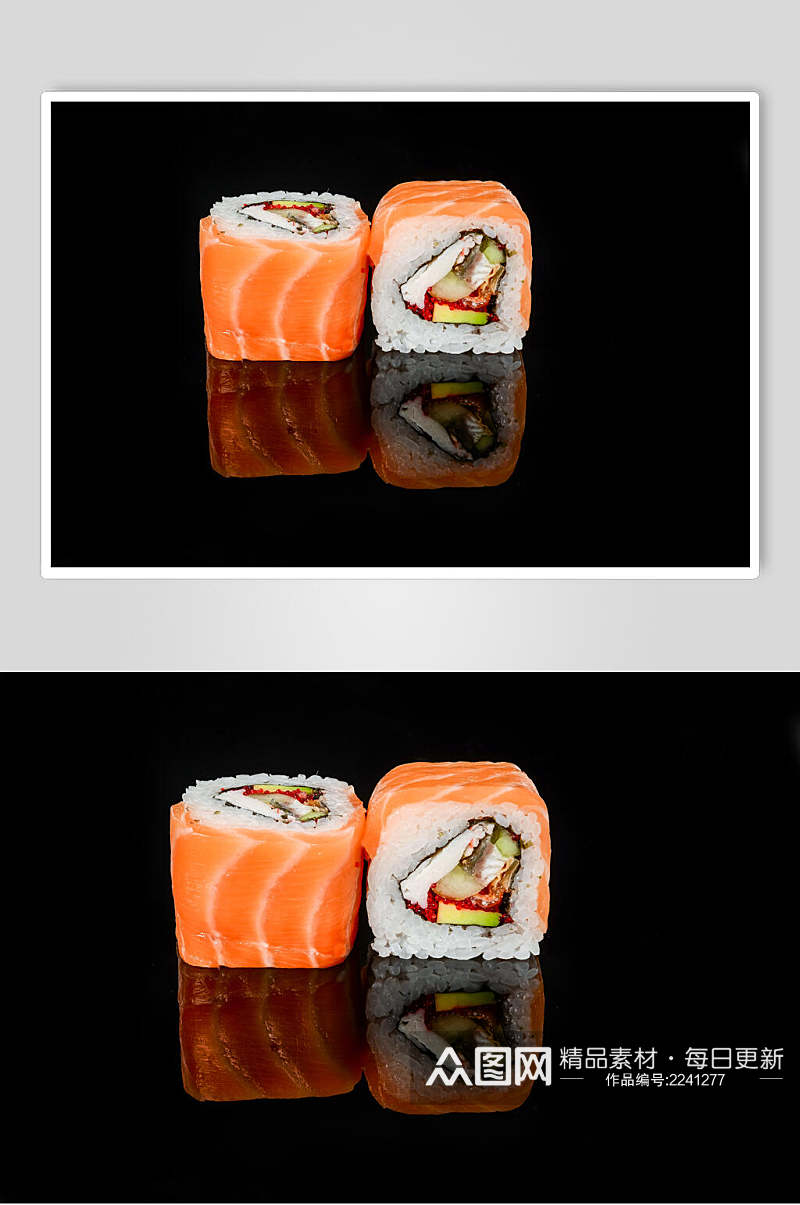 三文鱼料理寿司美食图片素材
