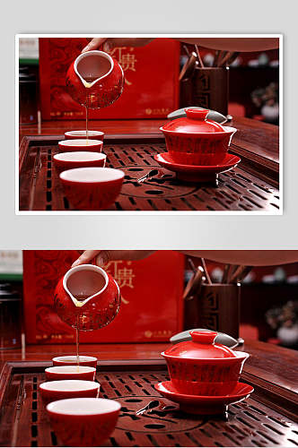精致茶具泡茶食品图片