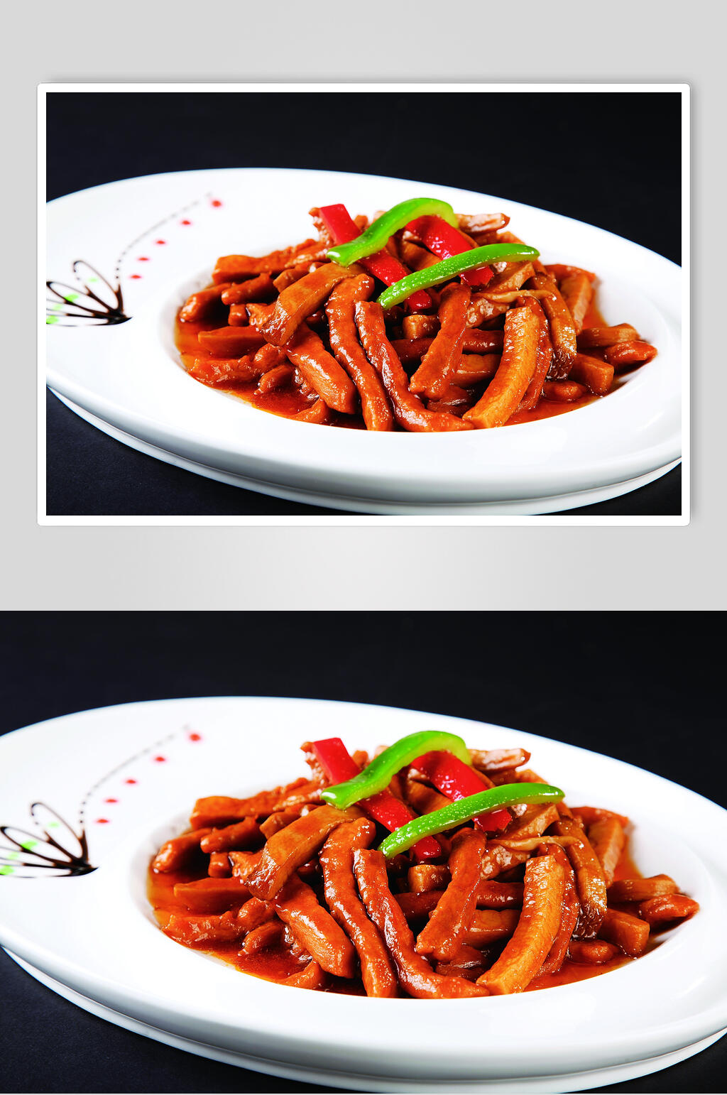 杏鲍菇炒牛柳食品图片素材