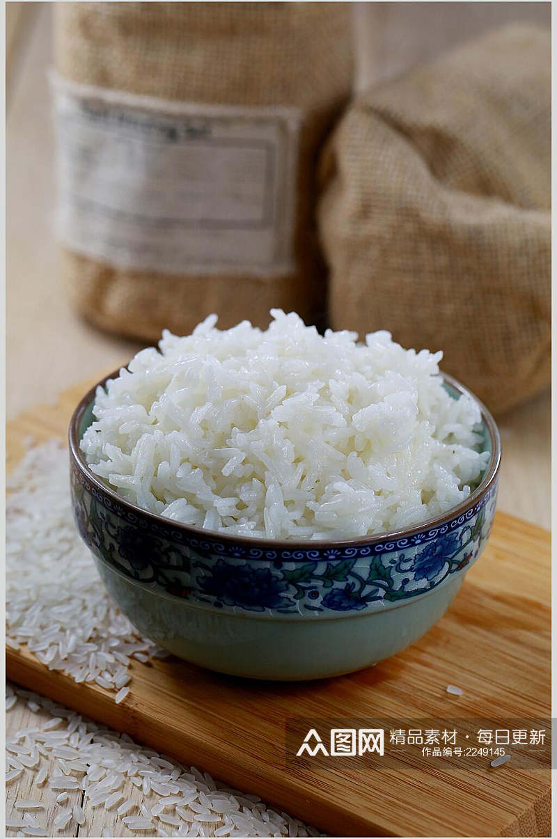 大米蒸米饭食品图片素材