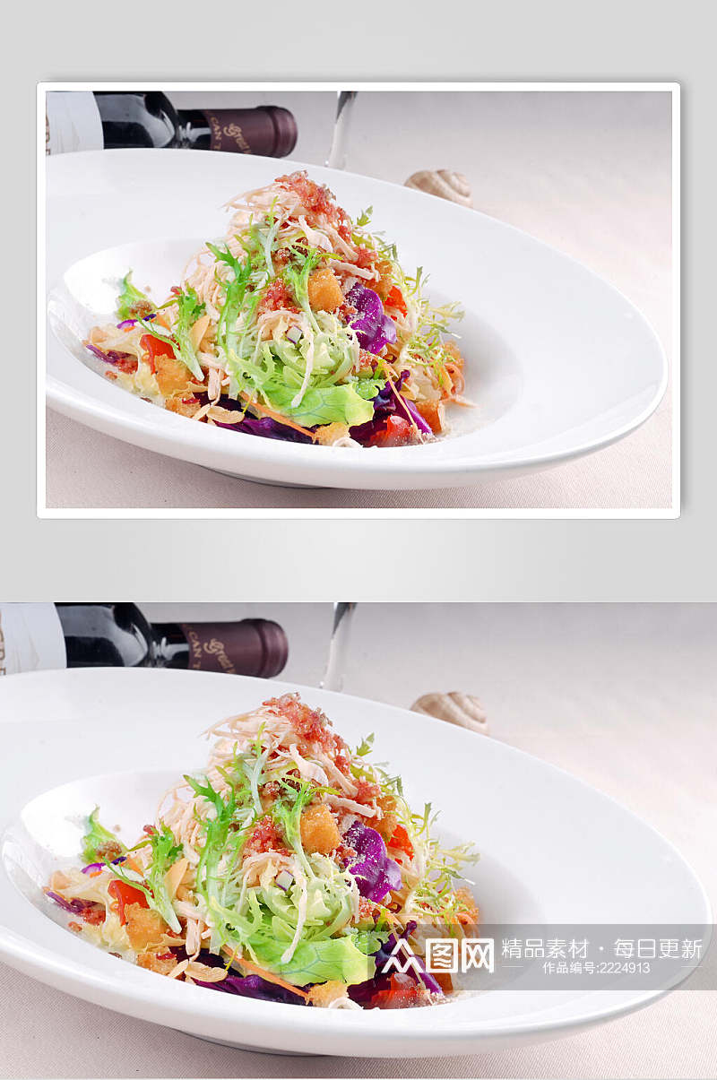 沙拉蔬菜鸡肉沙拉摄影图素材