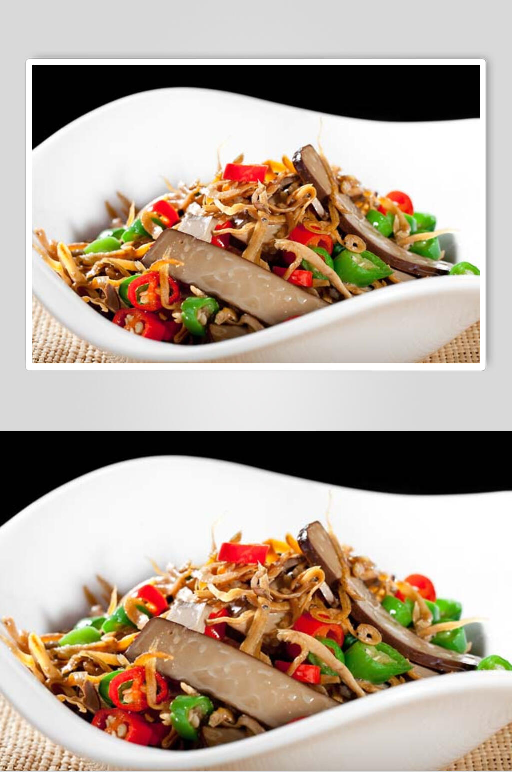 丁香鱼炒鸡蛋干高清图片素材