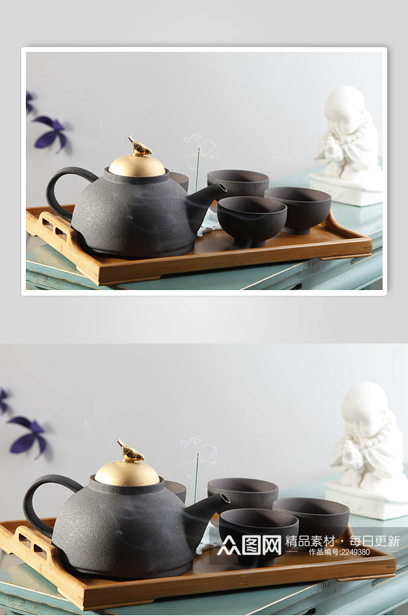 复古风简约高档茶具摄影图片素材