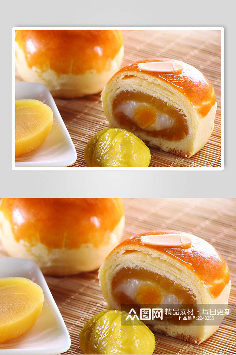 蛋黄酥月饼食品摄影图片素材