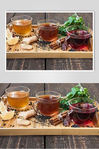 生姜茶具泡茶食品图片