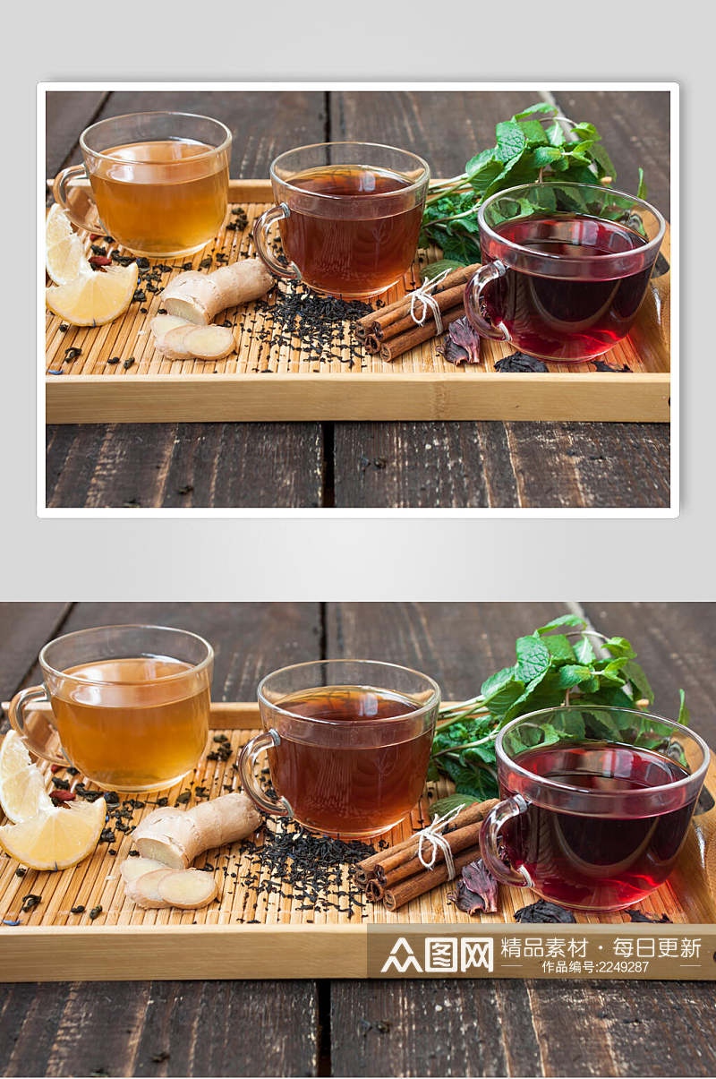 生姜茶具泡茶食品图片素材